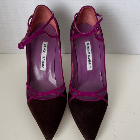 Manolo Blahnik Shoes - Manolo Blahnik Purple and Brown Heels